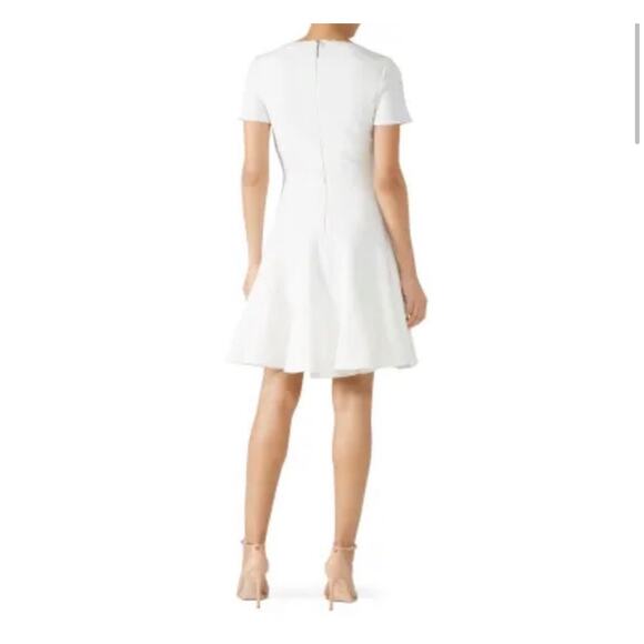 Rebecca Taylor White Knit Piqué A-Line Flutter Hem Dress  Sizes 6,8,14 NWT - Picture 3 of 11